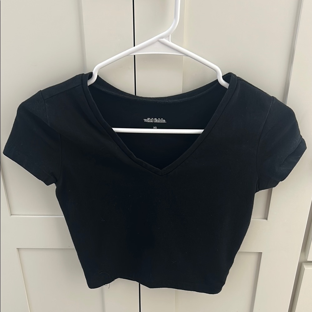 Wild Fable Black Fitted Crop Top